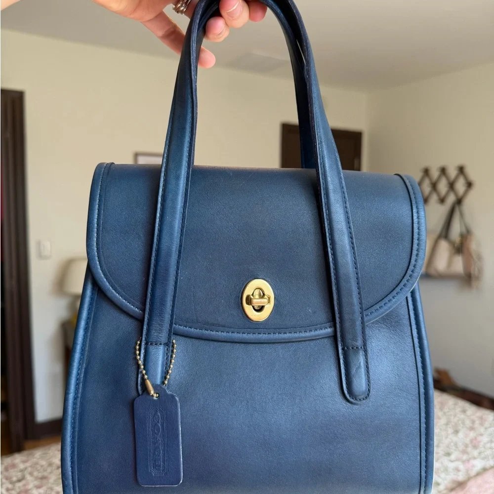 Vintage Coach Blue Belmont Satchel Revived (please read) - Picture 5 of 10
